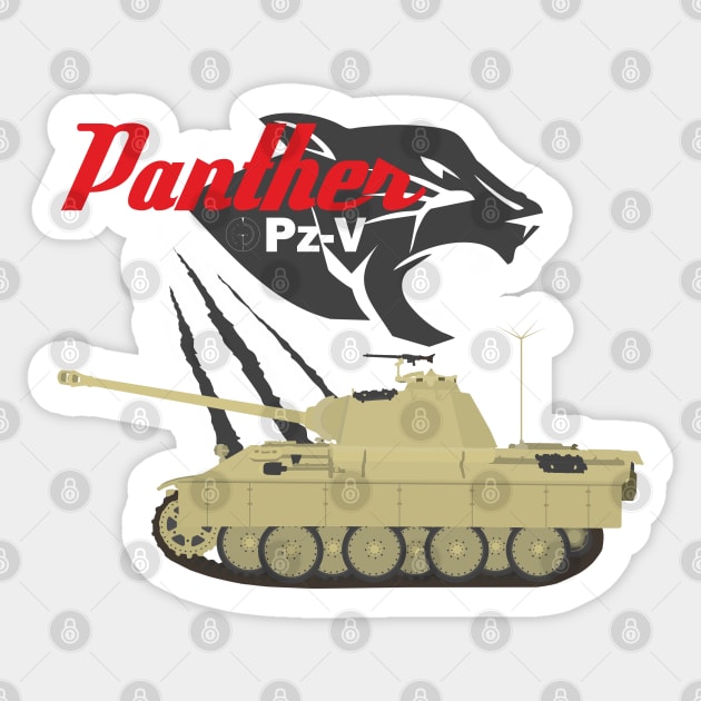 German medium tank Pz-V Panther Sticker by FAawRay